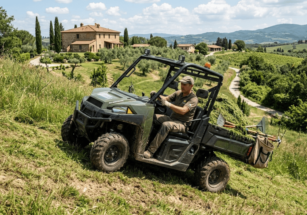 Utility cart elettrico per la manutenzione del verde: come scegliere cassone, portata e autonomia